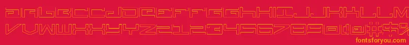 LegionOutline Font – Orange Fonts on Red Background