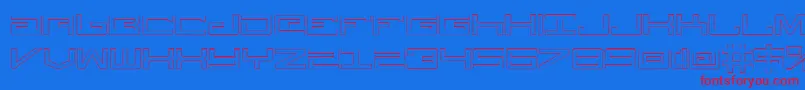 LegionOutline-Schriftart – Rote Schriften auf blauem Hintergrund