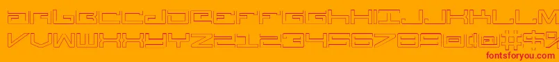 フォントLegionOutline – オレンジの背景に赤い文字