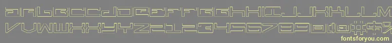 フォントLegionOutline – 黄色のフォント、灰色の背景