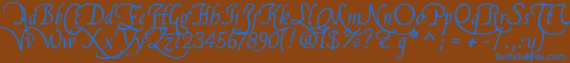 Flbrsa2u Font – Blue Fonts on Brown Background