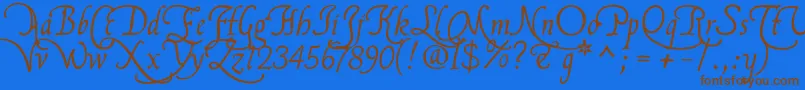 Flbrsa2u Font – Brown Fonts on Blue Background