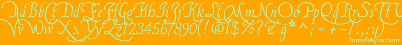 Flbrsa2u Font – Green Fonts on Orange Background