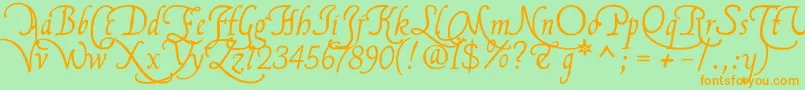 Flbrsa2u Font – Orange Fonts on Green Background