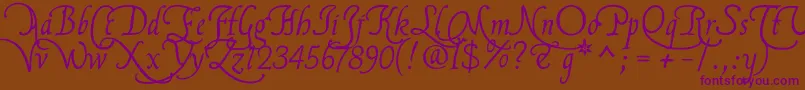 Flbrsa2u Font – Purple Fonts on Brown Background