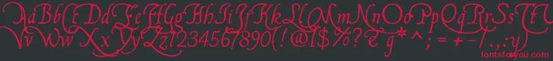 Flbrsa2u-Schriftart – Rote Schriften auf schwarzem Hintergrund