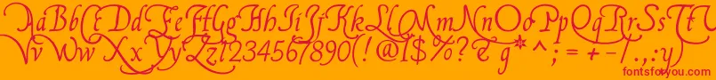 Flbrsa2u-Schriftart – Rote Schriften auf orangefarbenem Hintergrund