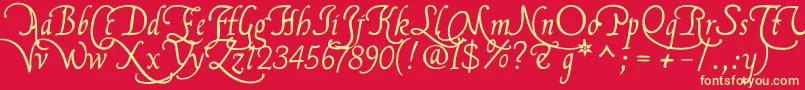 Flbrsa2u Font – Yellow Fonts on Red Background