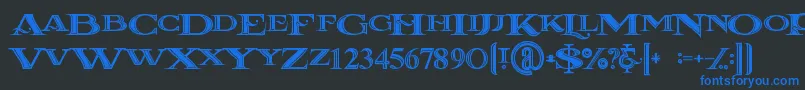 Lacosteinline Font – Blue Fonts on Black Background