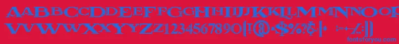 Lacosteinline Font – Blue Fonts on Red Background