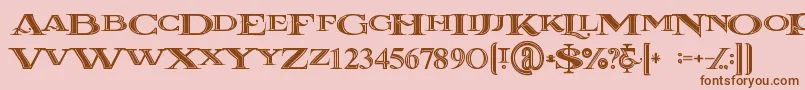 Lacosteinline Font – Brown Fonts on Pink Background