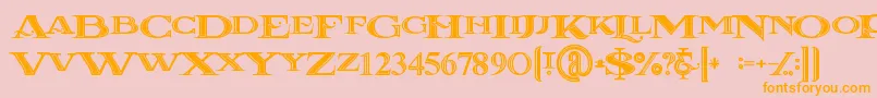 Lacosteinline Font – Orange Fonts on Pink Background