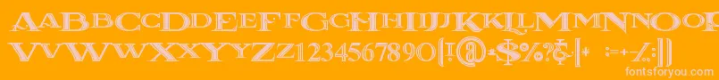 Lacosteinline Font – Pink Fonts on Orange Background