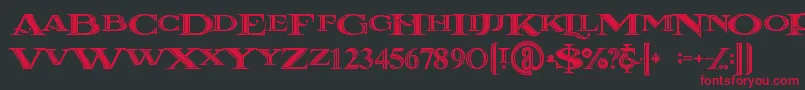 Lacosteinline Font – Red Fonts on Black Background