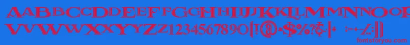 Lacosteinline Font – Red Fonts on Blue Background