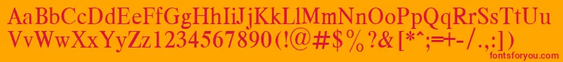 フォントRespectPlain.001.00190n – オレンジの背景に赤い文字