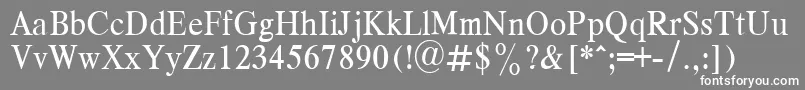 フォントRespectPlain.001.00190n – 灰色の背景に白い文字