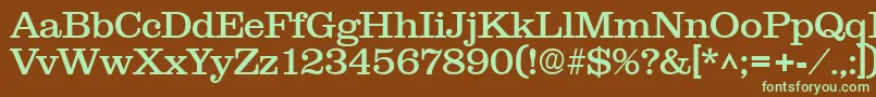Шрифт ClarendonRegular – зелёные шрифты на коричневом фоне