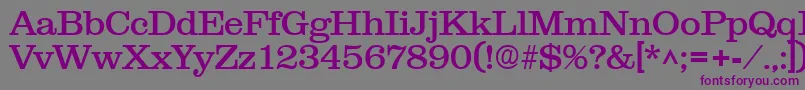 フォントClarendonRegular – 紫色のフォント、灰色の背景