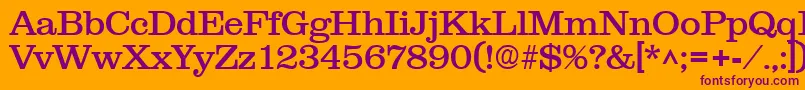 フォントClarendonRegular – オレンジの背景に紫のフォント