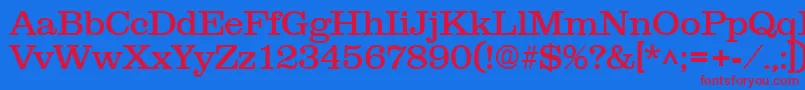 フォントClarendonRegular – 赤い文字の青い背景