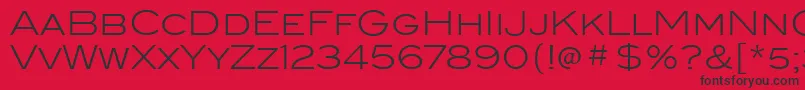 Fonte BlairitcTtLight – fontes pretas em um fundo vermelho