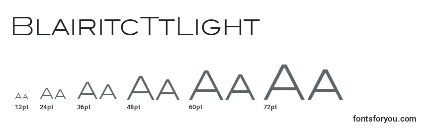 BlairitcTtLight Font Sizes