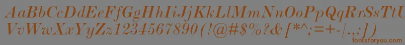 ScotchromanmtstdItalic Font – Brown Fonts on Gray Background