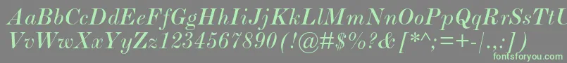 ScotchromanmtstdItalic Font – Green Fonts on Gray Background