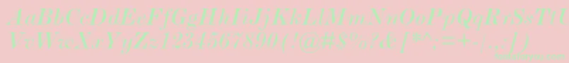 ScotchromanmtstdItalic Font – Green Fonts on Pink Background