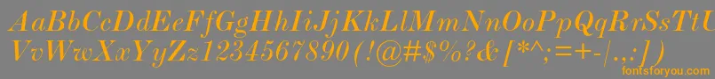 ScotchromanmtstdItalic Font – Orange Fonts on Gray Background