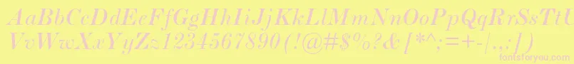 ScotchromanmtstdItalic Font – Pink Fonts on Yellow Background