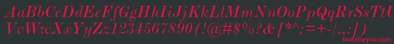 ScotchromanmtstdItalic Font – Red Fonts on Black Background