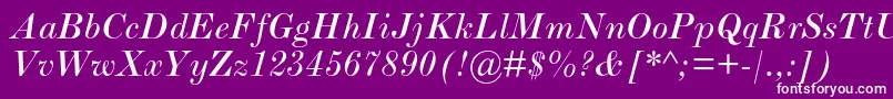 ScotchromanmtstdItalic Font – White Fonts on Purple Background