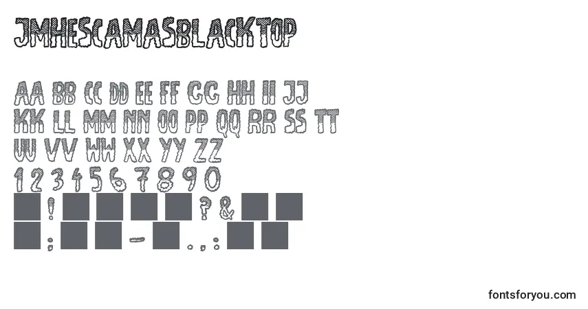 JmhEscamasBlackTop-fontti – aakkoset, numerot, erikoismerkit