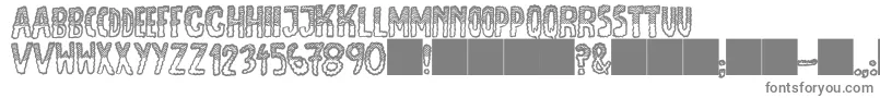 フォントJmhEscamasBlackTop – 白い背景に灰色の文字