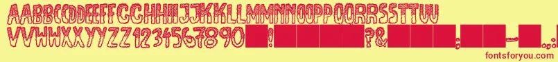 JmhEscamasBlackTop Font – Red Fonts on Yellow Background