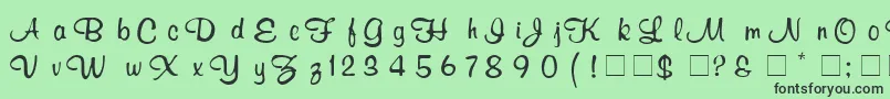 フォントRichard – 緑の背景に黒い文字