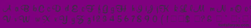 フォントRichard – 紫の背景に黒い文字