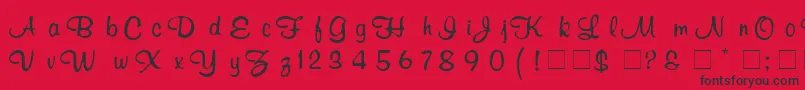 フォントRichard – 赤い背景に黒い文字
