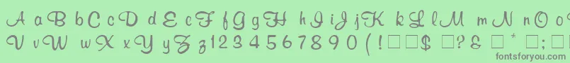 フォントRichard – 緑の背景に灰色の文字