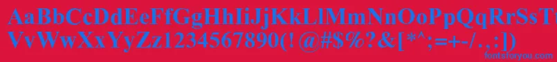 Galsilb Font – Blue Fonts on Red Background