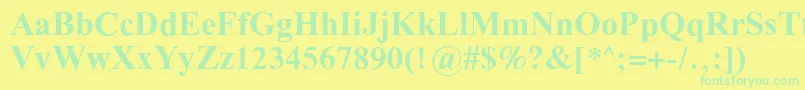 Galsilb Font – Green Fonts on Yellow Background