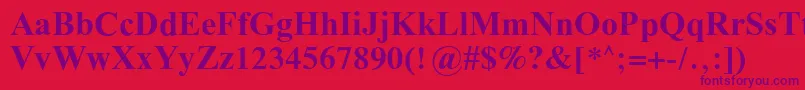 Galsilb Font – Purple Fonts on Red Background