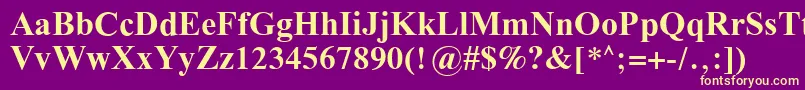 Galsilb Font – Yellow Fonts on Purple Background