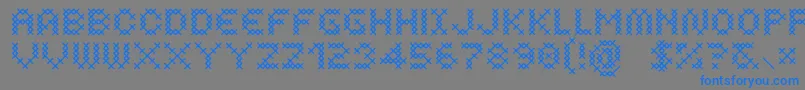フォントCosturaRegular – 灰色の背景に青い文字