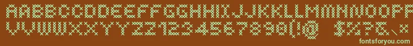 CosturaRegular Font – Green Fonts on Brown Background