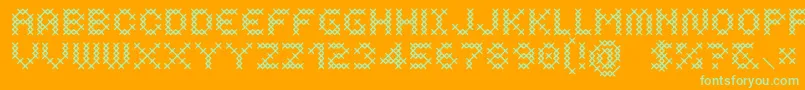 CosturaRegular Font – Green Fonts on Orange Background
