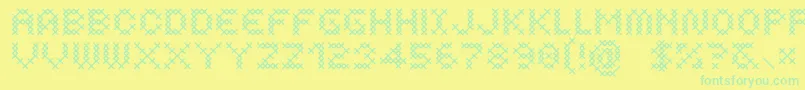 CosturaRegular Font – Green Fonts on Yellow Background