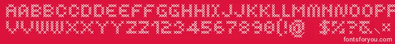 CosturaRegular Font – Pink Fonts on Red Background